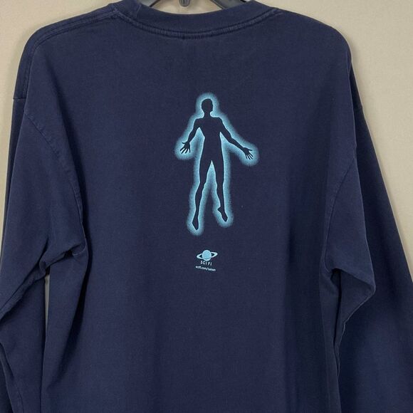 Steven Spielberg Taken Shirt Sci Fi Long Sleeve Navy Tee Shirt Sz Lg - Picture 6 of 6
